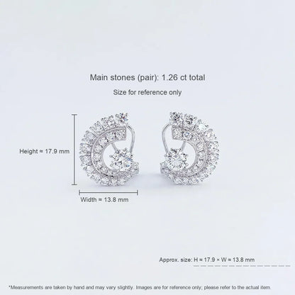 1.26 ctw Celestial Round-Cut Lab-Grown Diamond Earrings in 18K White Gold