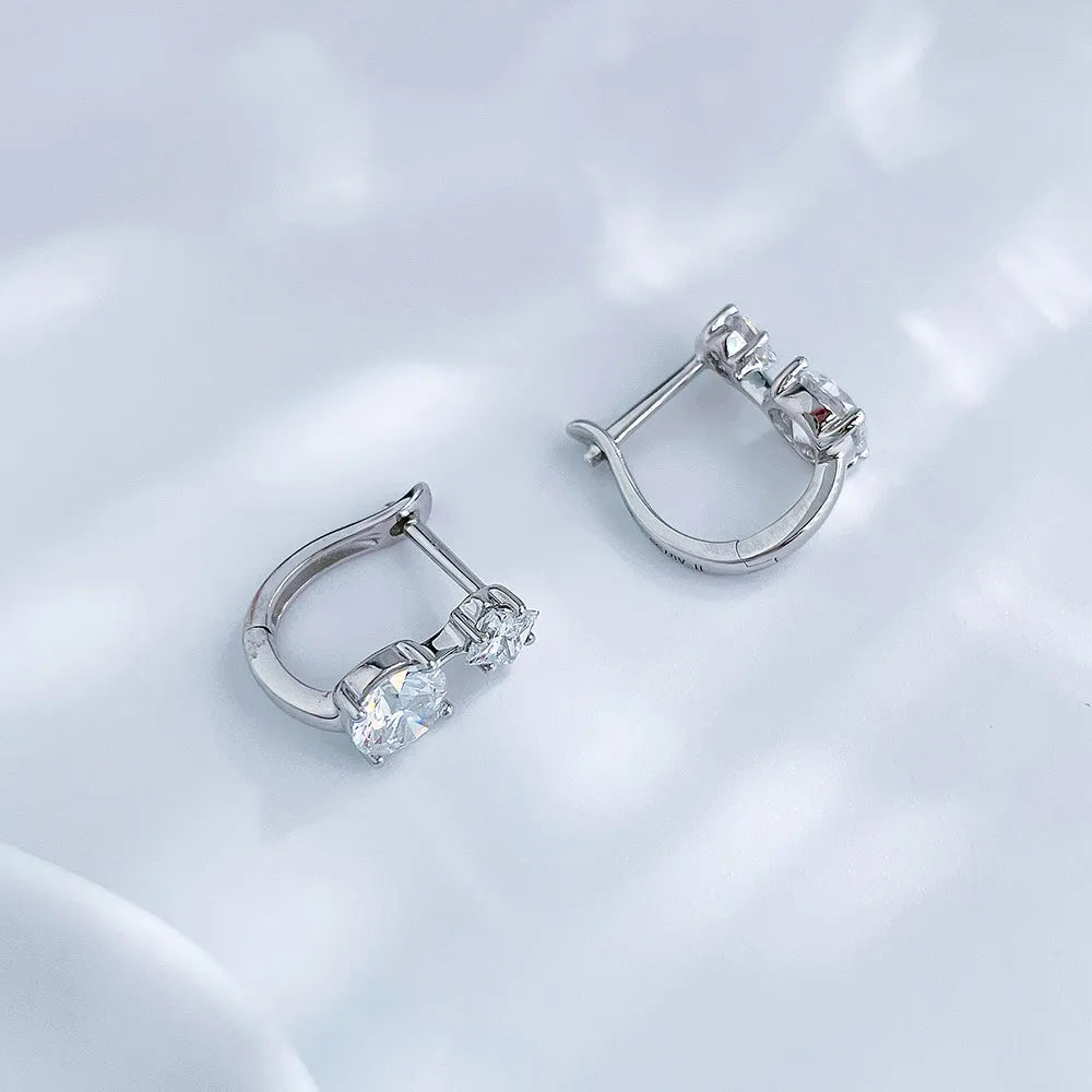 1.07 ctw Celestial Round-Cut Lab-Grown Diamond Earrings in 18K White Gold