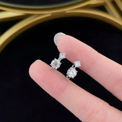 1.07 ctw Celestial Round-Cut Lab-Grown Diamond Earrings in 18K White Gold