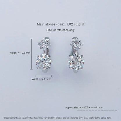 1.07 ctw Celestial Round-Cut Lab-Grown Diamond Earrings in 18K White Gold