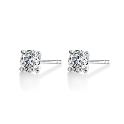 1.03 ctw Four-Prong Cushion-Cut Lab-Grown Diamond Earrings in PT950 Platinum