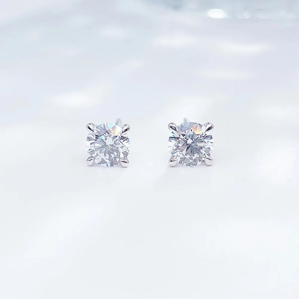 1.03 ctw Four-Prong Cushion-Cut Lab-Grown Diamond Earrings in PT950 Platinum