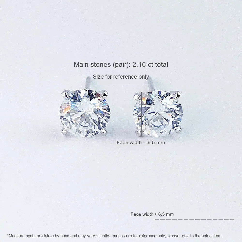 1.02 ctw Minimalist Four-Prong Cushion-Cut Lab-Grown Diamond Earrings in 18K White Gold