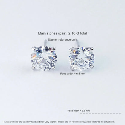1.02 ctw Minimalist Four-Prong Cushion-Cut Lab-Grown Diamond Earrings in 18K White Gold
