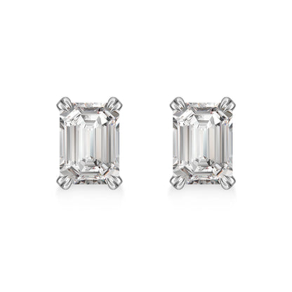 2.06 ctw Celestial Four-Prong Emerald-Cut Lab-Grown Diamond Earrings in PT950 Platinum