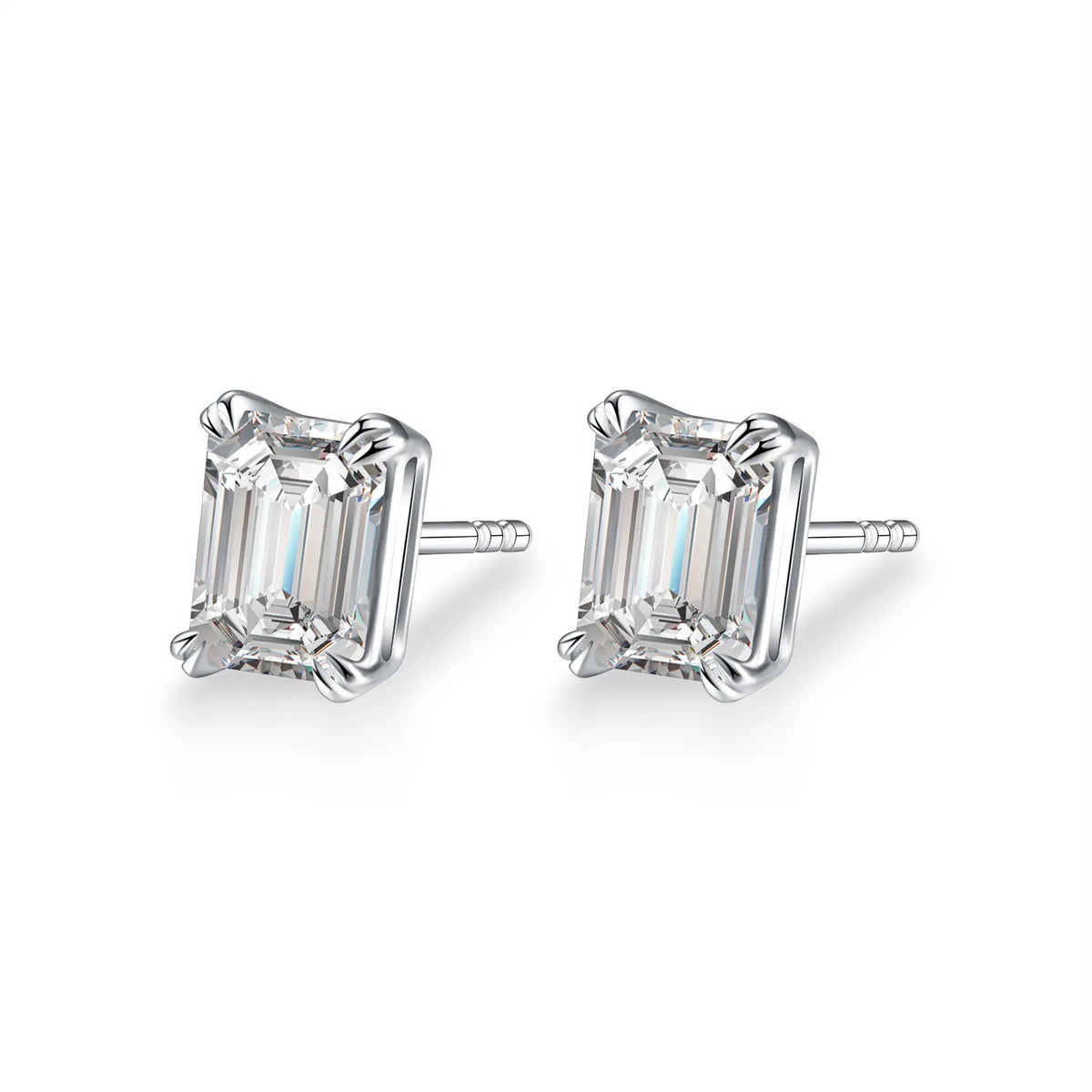 2.06 ctw Celestial Four-Prong Emerald-Cut Lab-Grown Diamond Earrings in PT950 Platinum