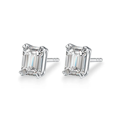 2.06 ctw Celestial Four-Prong Emerald-Cut Lab-Grown Diamond Earrings in PT950 Platinum