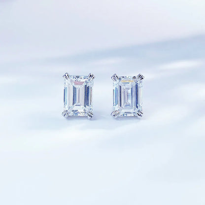 2.06 ctw Celestial Four-Prong Emerald-Cut Lab-Grown Diamond Earrings in PT950 Platinum