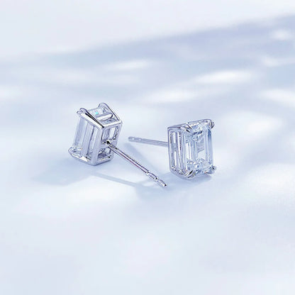 2.06 ctw Celestial Four-Prong Emerald-Cut Lab-Grown Diamond Earrings in PT950 Platinum