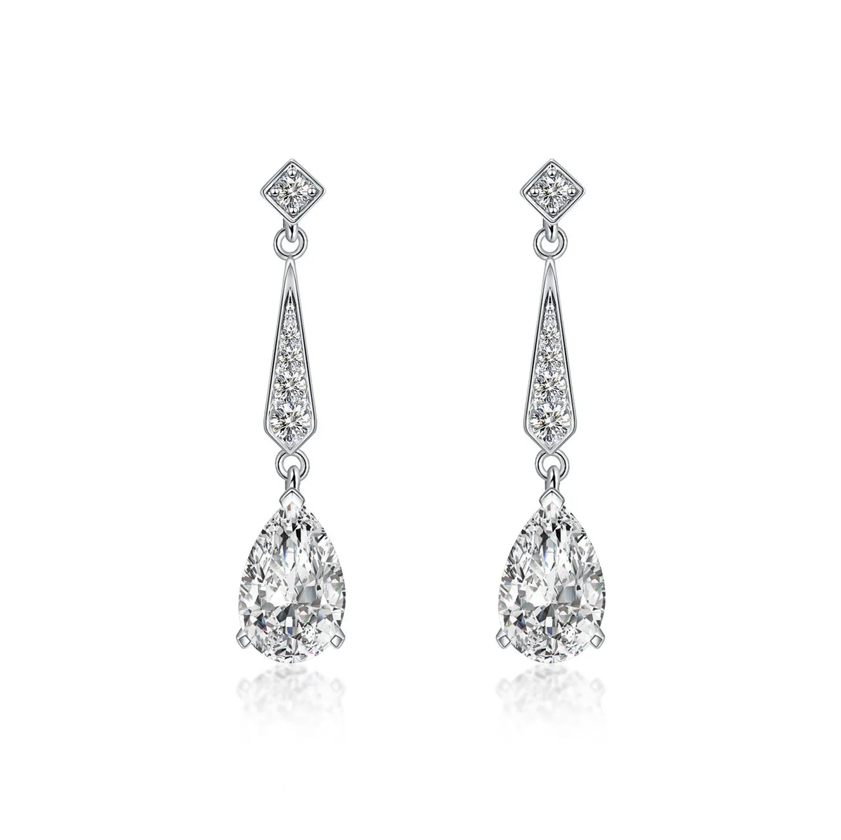 2.05 ctw Pear-Cut Lab-Grown Diamond Drop Earrings in PT950 Platinum