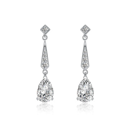 2.05 ctw Pear-Cut Lab-Grown Diamond Drop Earrings in PT950 Platinum