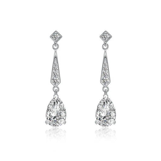 2.05 ctw Pear-Cut Lab-Grown Diamond Drop Earrings in PT950 Platinum