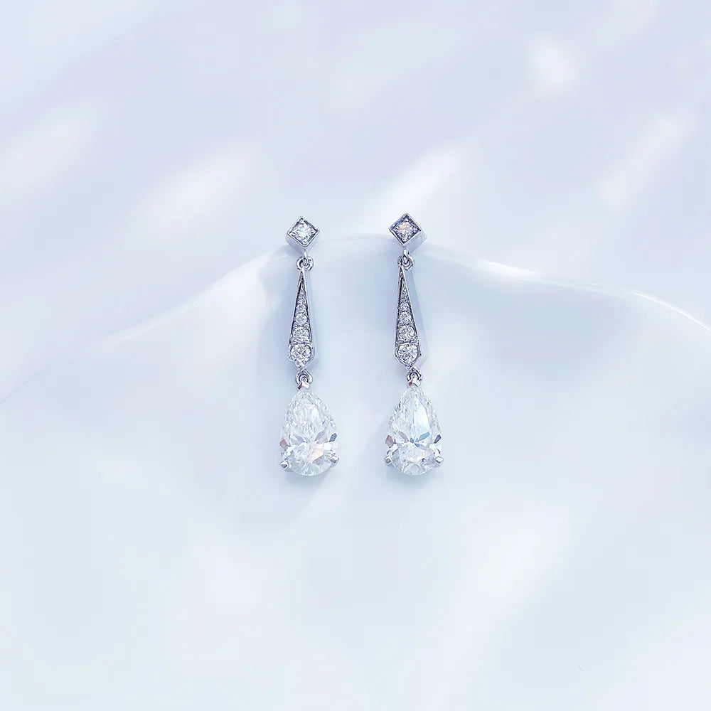 2.05 ctw Pear-Cut Lab-Grown Diamond Drop Earrings in PT950 Platinum