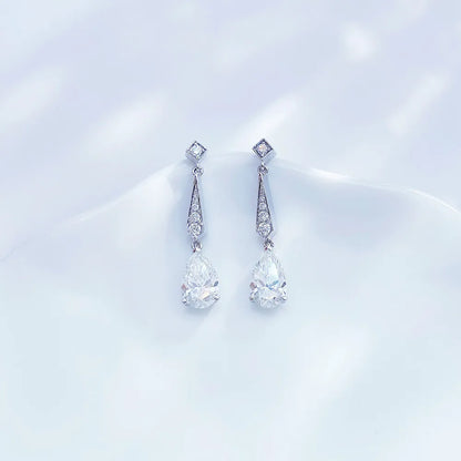 2.05 ctw Pear-Cut Lab-Grown Diamond Drop Earrings in PT950 Platinum