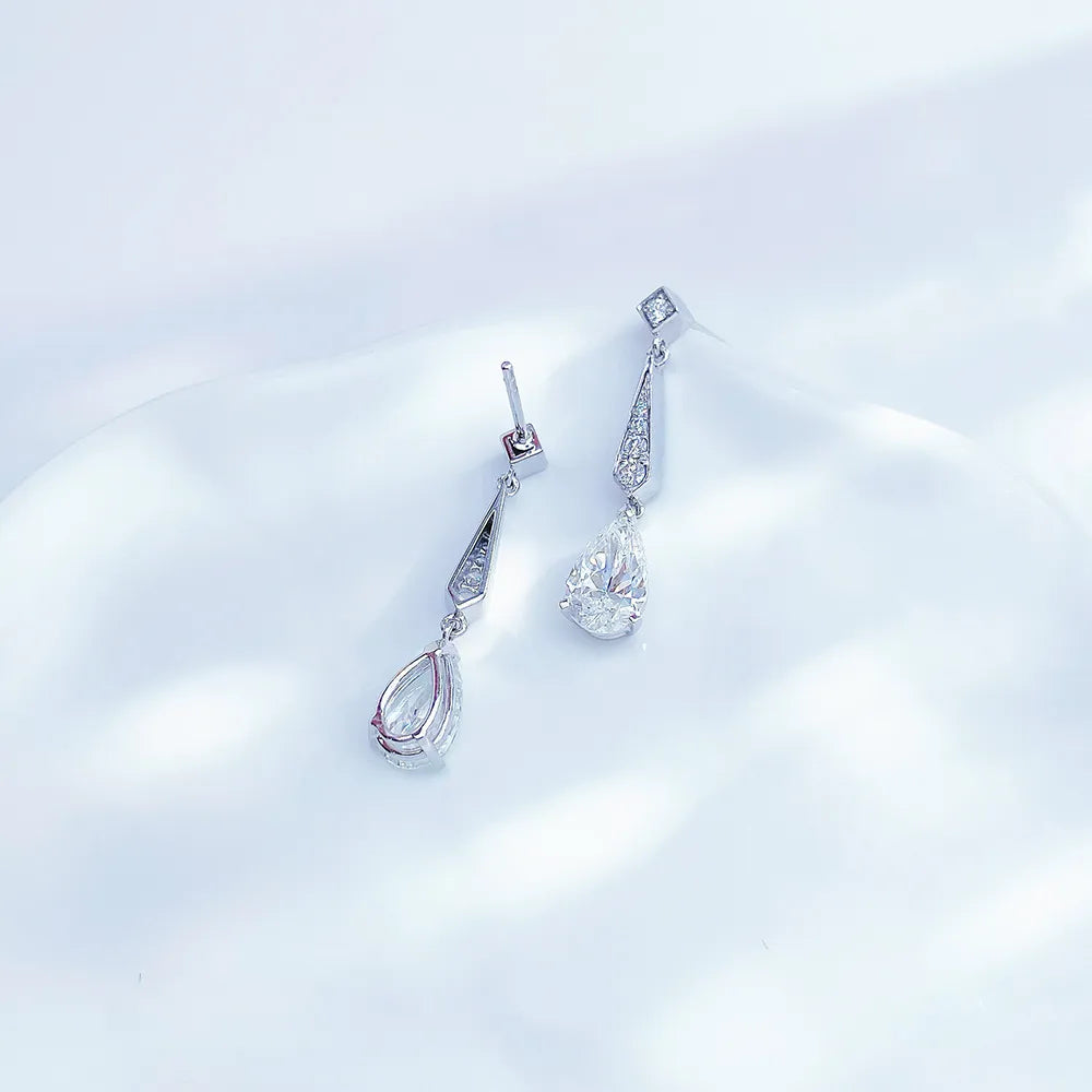 2.05 ctw Pear-Cut Lab-Grown Diamond Drop Earrings in PT950 Platinum