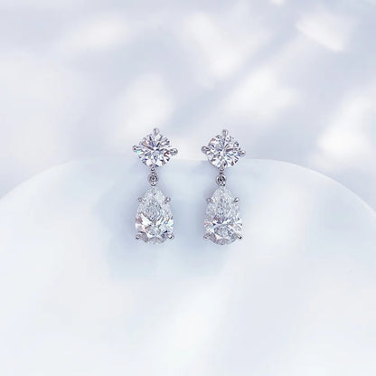 2.21 ctw Celestial Pear-Cut Lab-Grown Diamond Drop Earrings in PT950 Platinum