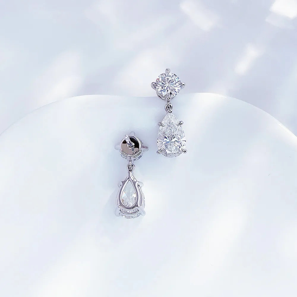 2.21 ctw Celestial Pear-Cut Lab-Grown Diamond Drop Earrings in PT950 Platinum