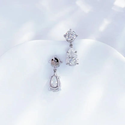 2.21 ctw Celestial Pear-Cut Lab-Grown Diamond Drop Earrings in PT950 Platinum