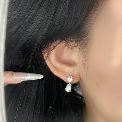 2.21 ctw Celestial Pear-Cut Lab-Grown Diamond Drop Earrings in PT950 Platinum