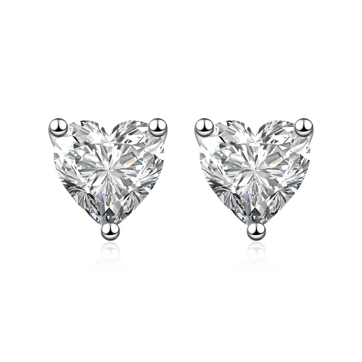1.17 ctw Three-Prong Heart-Cut Lab-Grown Diamond Stud Earrings in PT950 Platinum