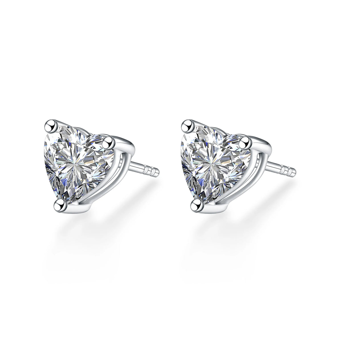 1.17 ctw Three-Prong Heart-Cut Lab-Grown Diamond Stud Earrings in PT950 Platinum