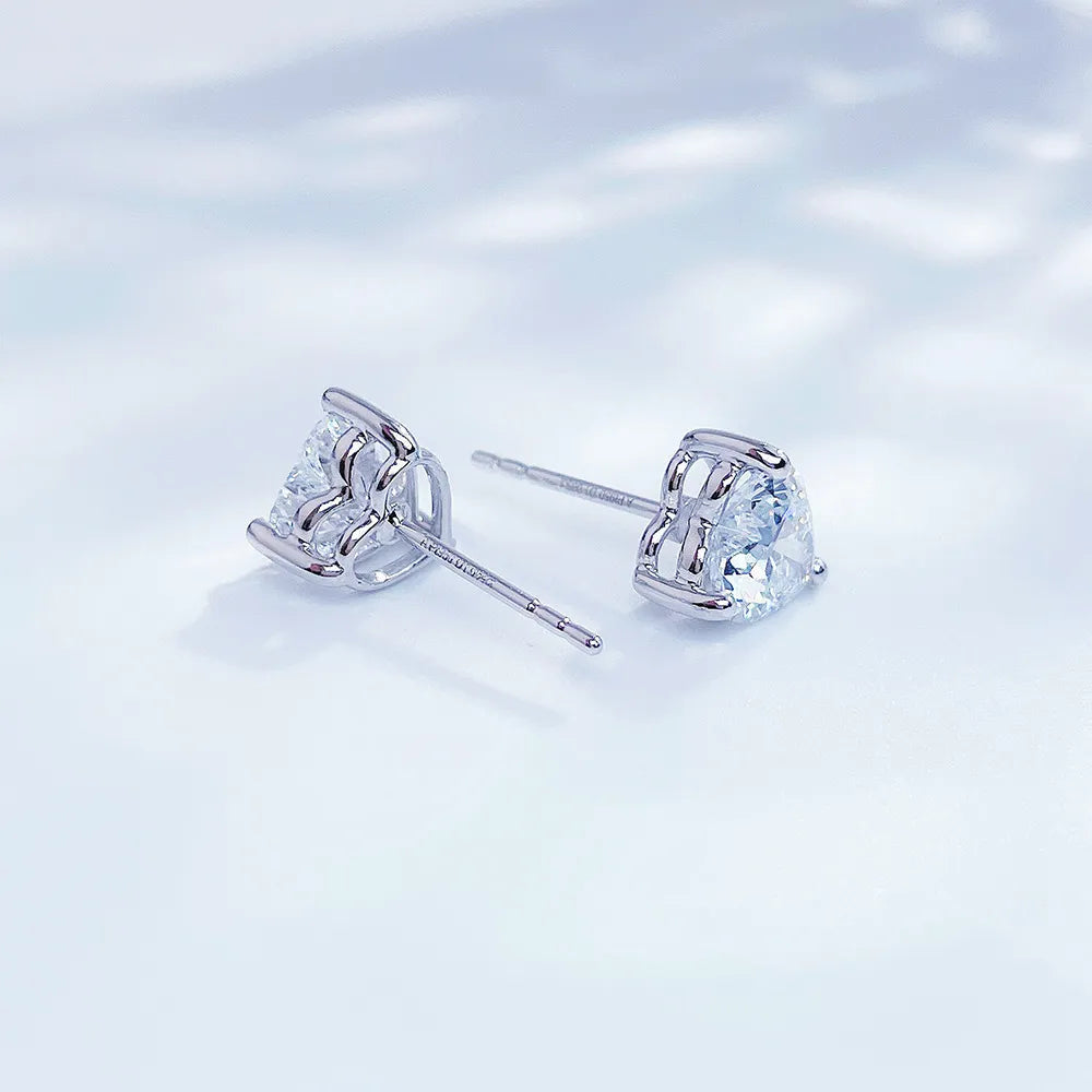 1.17 ctw Three-Prong Heart-Cut Lab-Grown Diamond Stud Earrings in PT950 Platinum