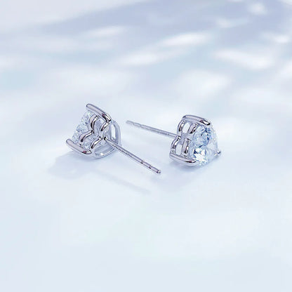 1.17 ctw Three-Prong Heart-Cut Lab-Grown Diamond Stud Earrings in PT950 Platinum