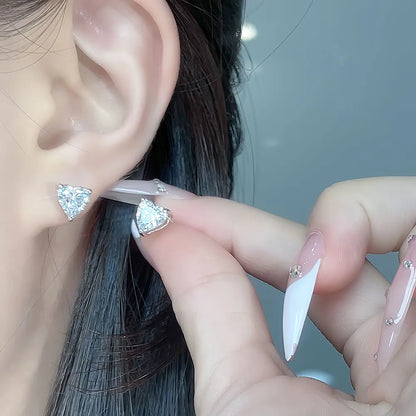 1.17 ctw Three-Prong Heart-Cut Lab-Grown Diamond Stud Earrings in PT950 Platinum