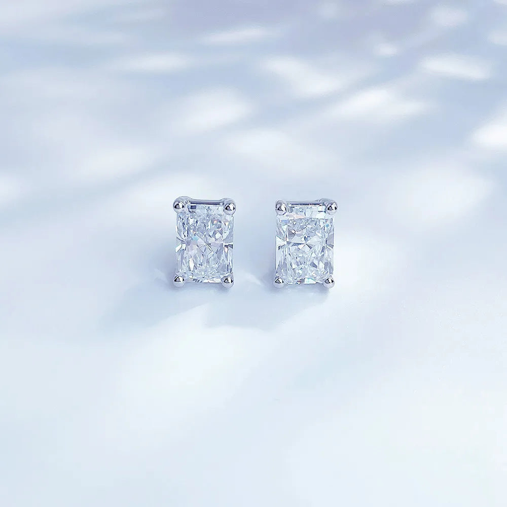 2.01 ctw Celestial Four-Prong Radiant-Cut Lab-Grown Diamond Earrings in PT950 Platinum