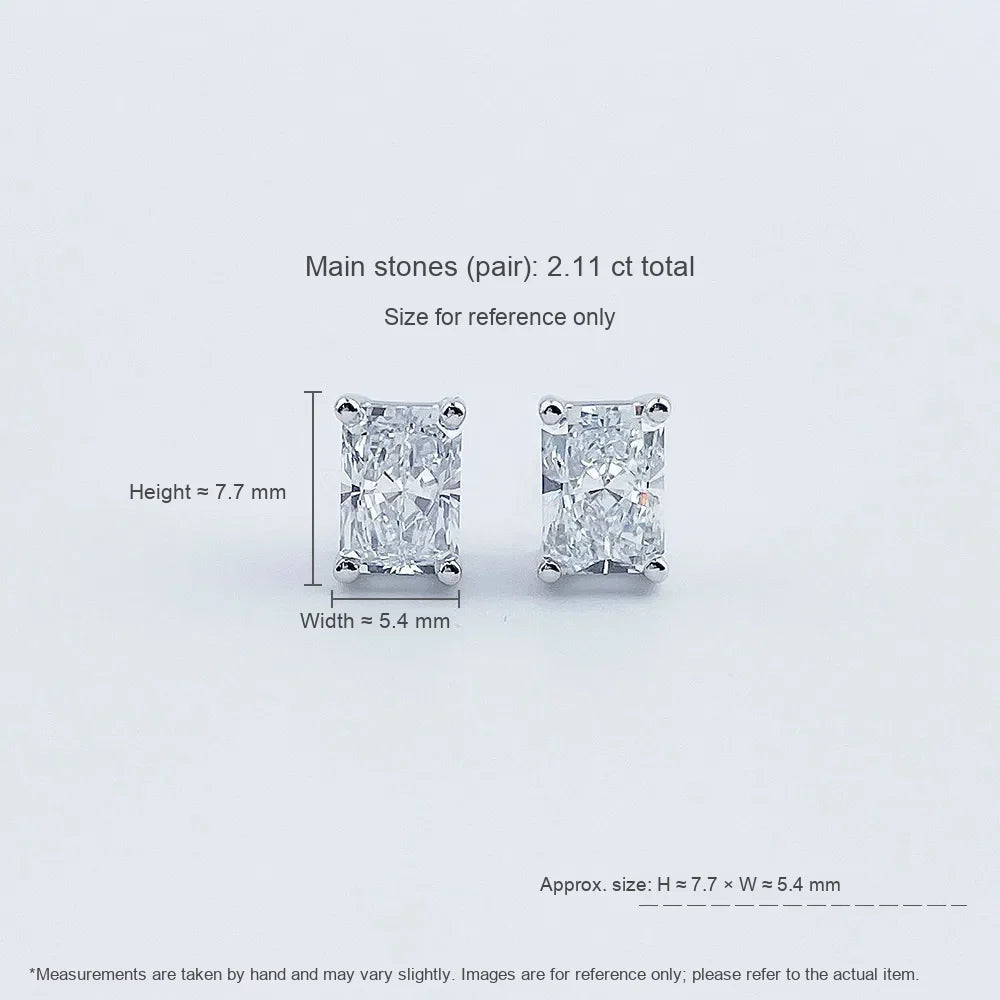 2.01 ctw Celestial Four-Prong Radiant-Cut Lab-Grown Diamond Earrings in PT950 Platinum