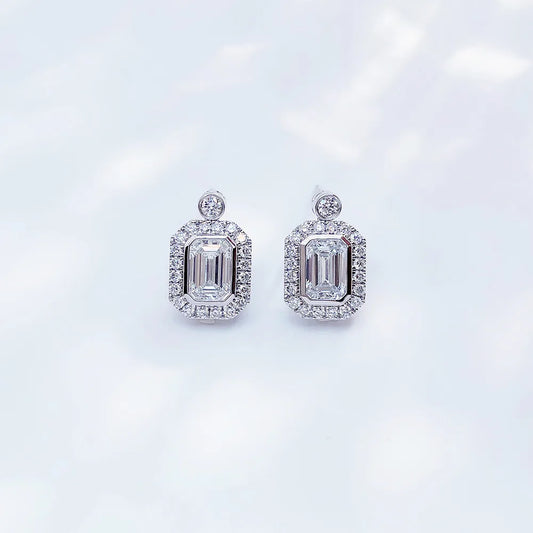 2.01 ctw Celestial Emerald-Cut Lab-Grown Diamond Earrings in PT950 Platinum