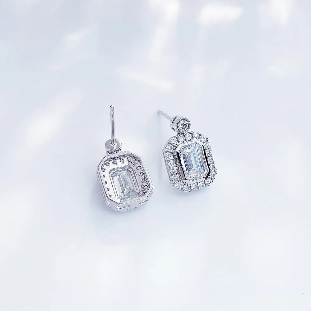 2.01 ctw Celestial Emerald-Cut Lab-Grown Diamond Earrings in PT950 Platinum