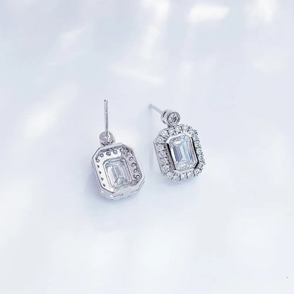 2.01 ctw Celestial Emerald-Cut Lab-Grown Diamond Earrings in PT950 Platinum