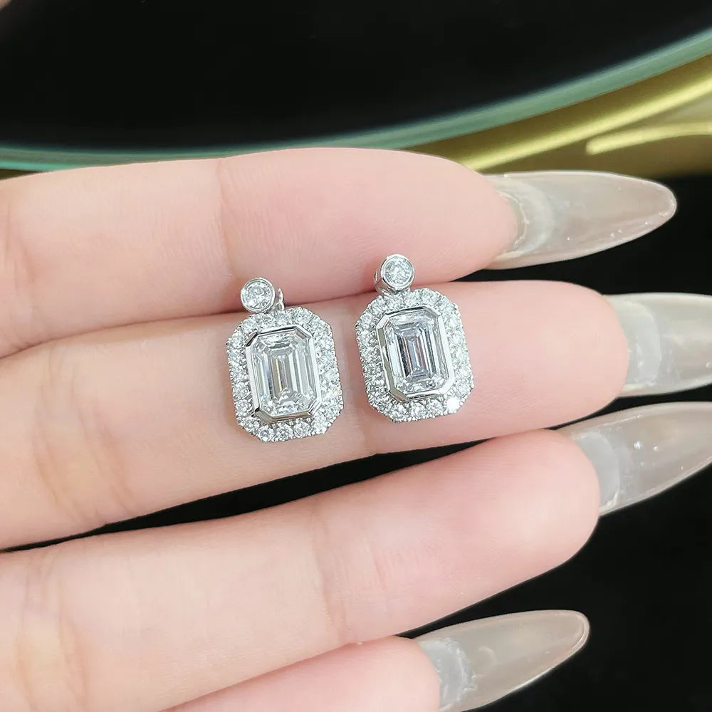 2.01 ctw Celestial Emerald-Cut Lab-Grown Diamond Earrings in PT950 Platinum