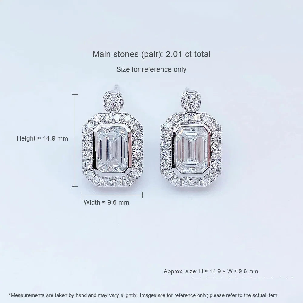 2.01 ctw Celestial Emerald-Cut Lab-Grown Diamond Earrings in PT950 Platinum