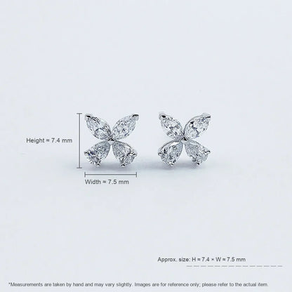 0.73 ctw Mixed-Cut Lab-Grown Diamond Earrings in PT950 Platinum