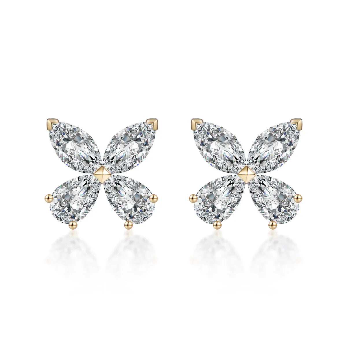 0.82 ctw Mixed-Cut Lab-Grown Diamond Earrings in 18K Yellow Gold
