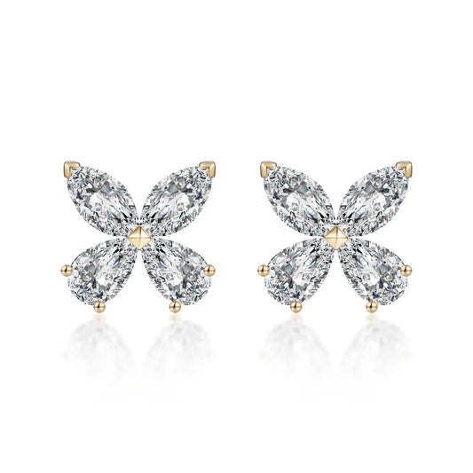 0.82 ctw Mixed-Cut Lab-Grown Diamond Earrings in 18K Yellow Gold