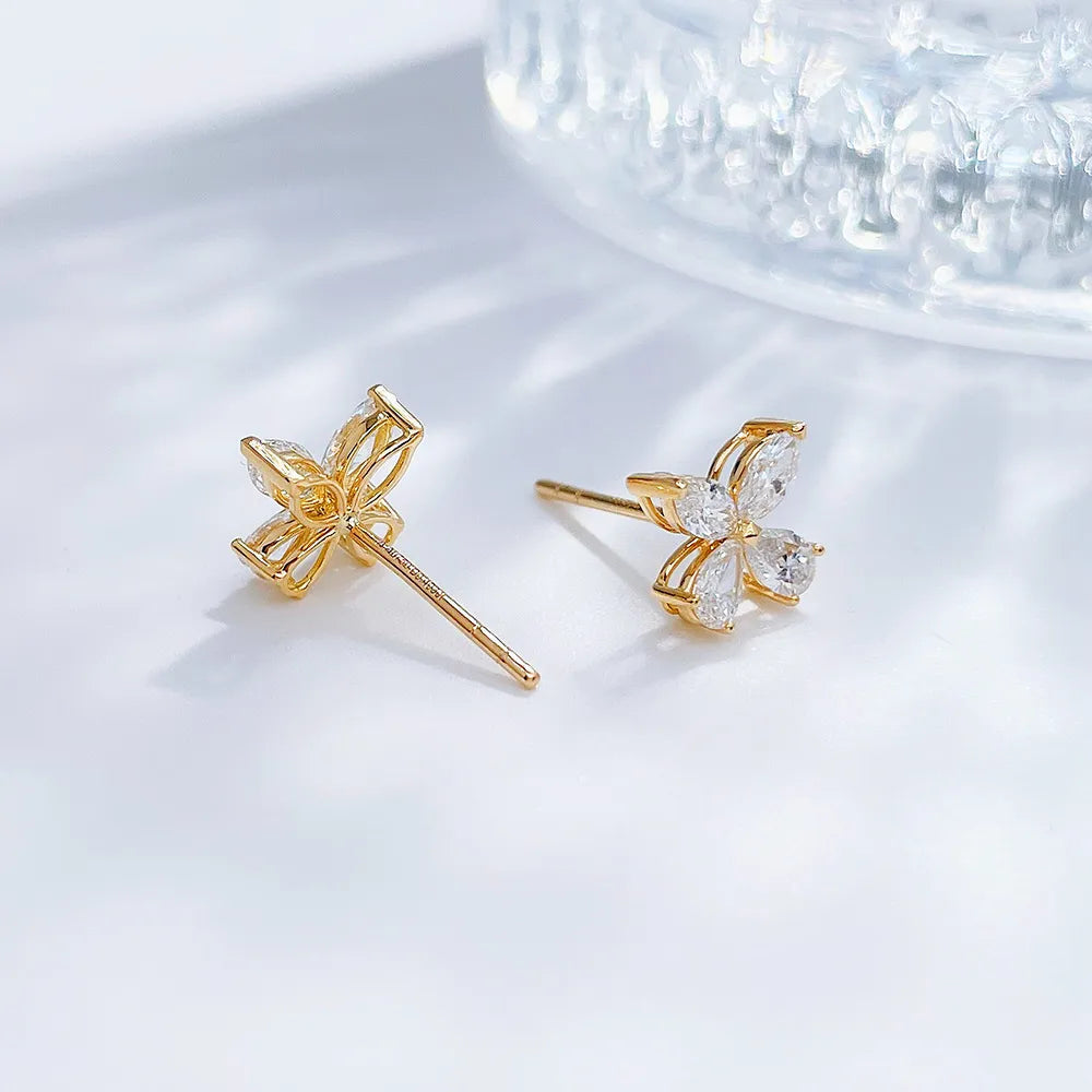 0.82 ctw Mixed-Cut Lab-Grown Diamond Earrings in 18K Yellow Gold
