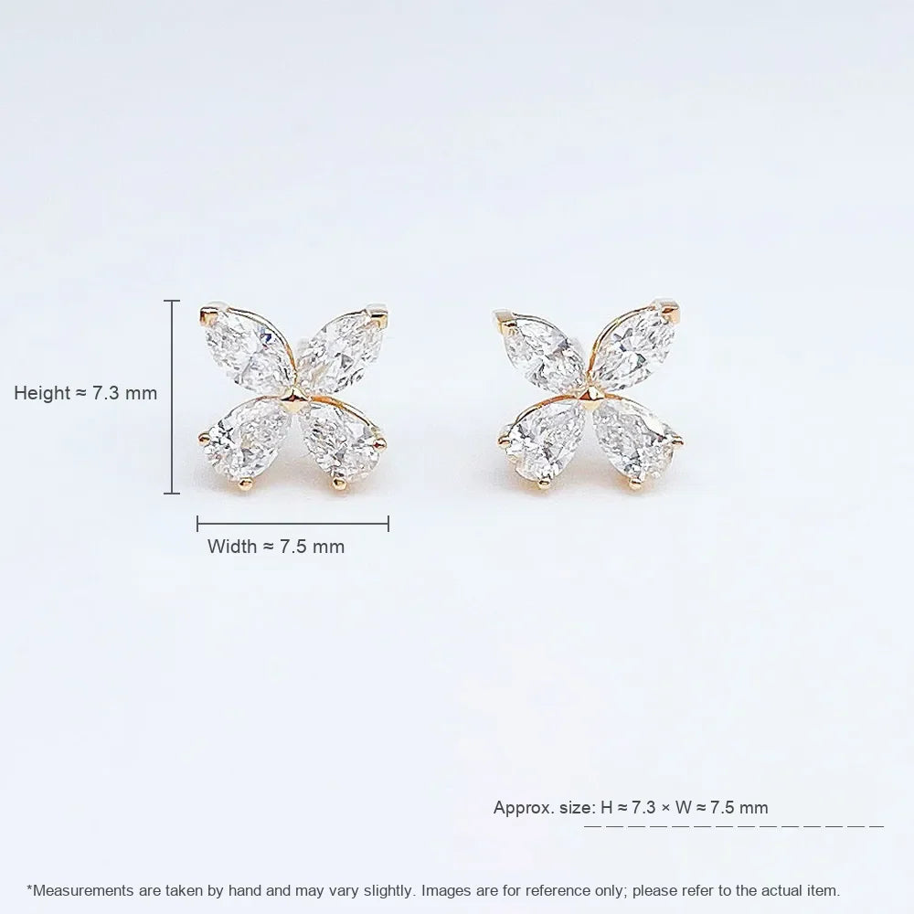 0.82 ctw Mixed-Cut Lab-Grown Diamond Earrings in 18K Yellow Gold