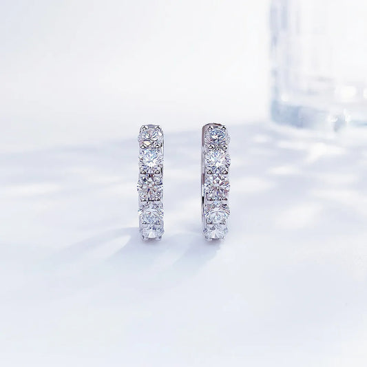 3.16 ctw Celestial Round-Cut Lab-Grown Diamond Earrings in PT950 Platinum