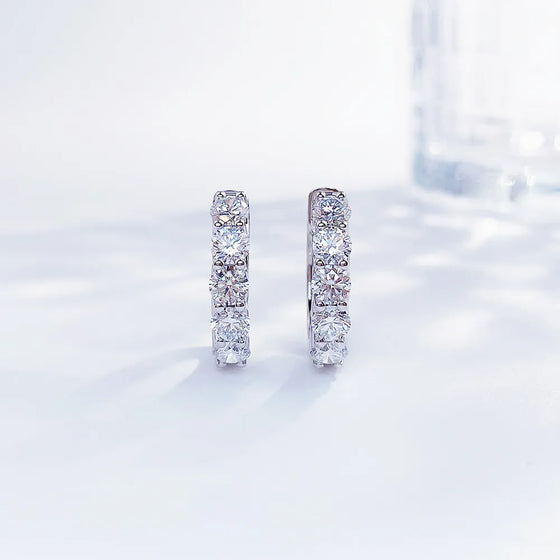3.16 ctw Celestial Round-Cut Lab-Grown Diamond Earrings in PT950 Platinum