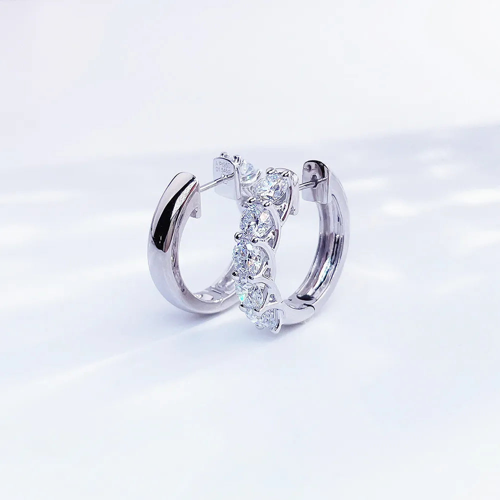 3.16 ctw Celestial Round-Cut Lab-Grown Diamond Earrings in PT950 Platinum