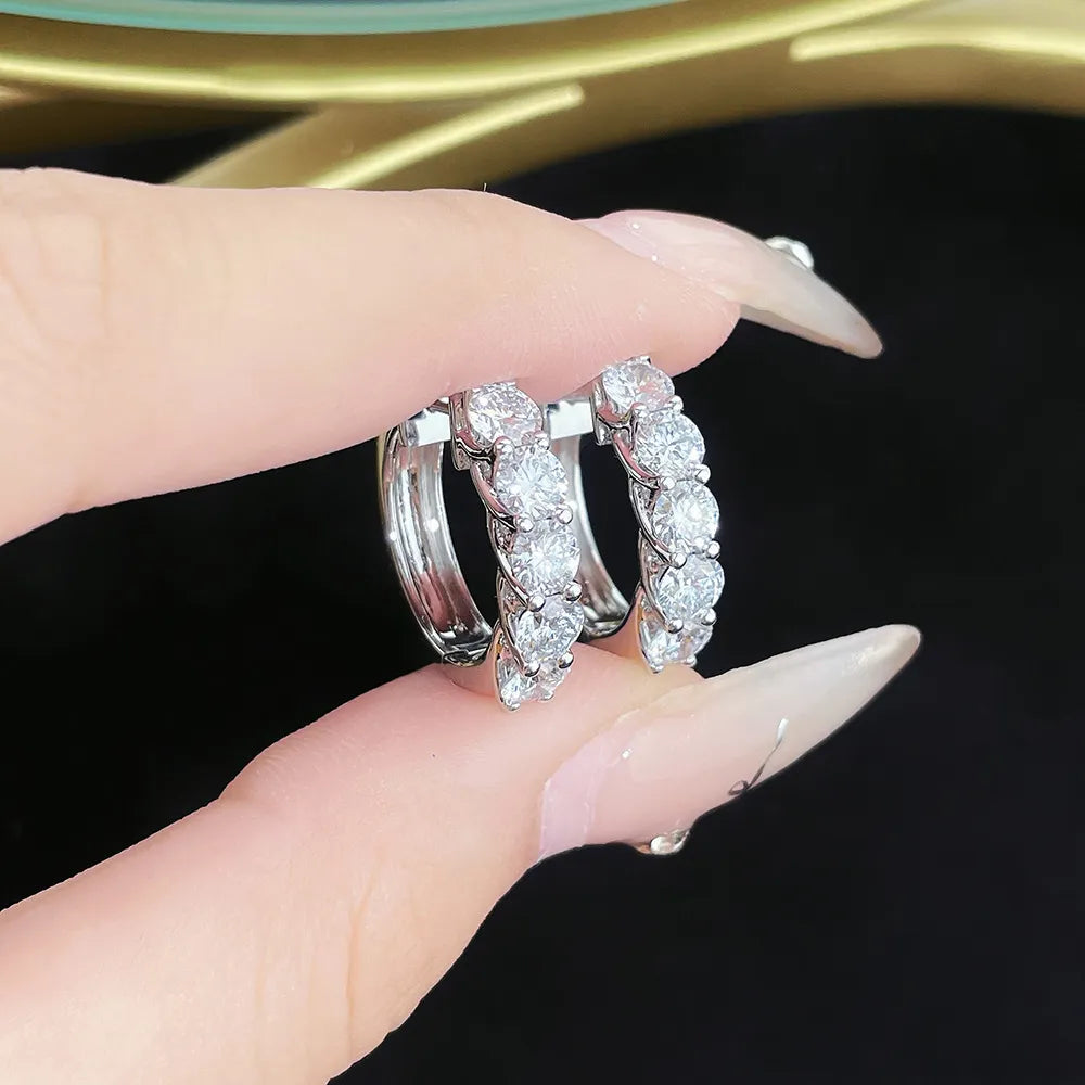 3.16 ctw Celestial Round-Cut Lab-Grown Diamond Earrings in PT950 Platinum