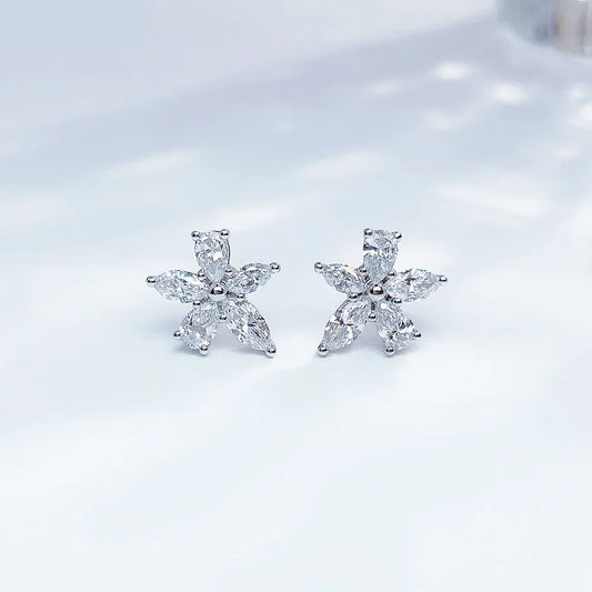 1.11 ctw Mixed-Cut Lab-Grown Diamond Earrings in PT950 Platinum