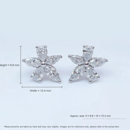 1.11 ctw Mixed-Cut Lab-Grown Diamond Earrings in PT950 Platinum