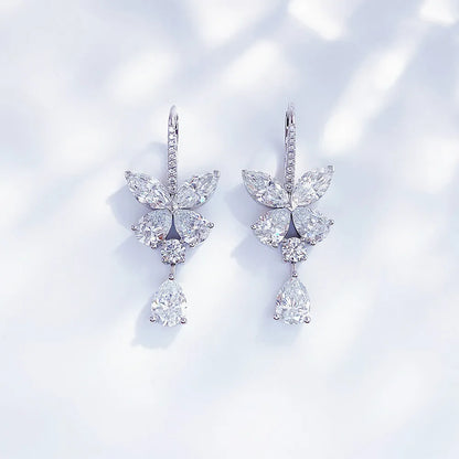 7.39 ctw Butterfly Mixed-Cut Lab-Grown Diamond Drop Earrings in PT950 Platinum