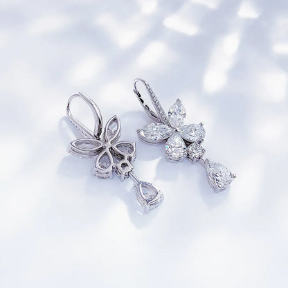 7.39 ctw Butterfly Mixed-Cut Lab-Grown Diamond Drop Earrings in PT950 Platinum