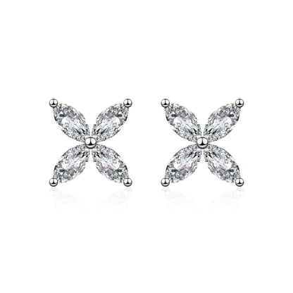 0.21 ctw Geometric Marquise-Cut Lab-Grown Diamond Earrings in PT950 Platinum