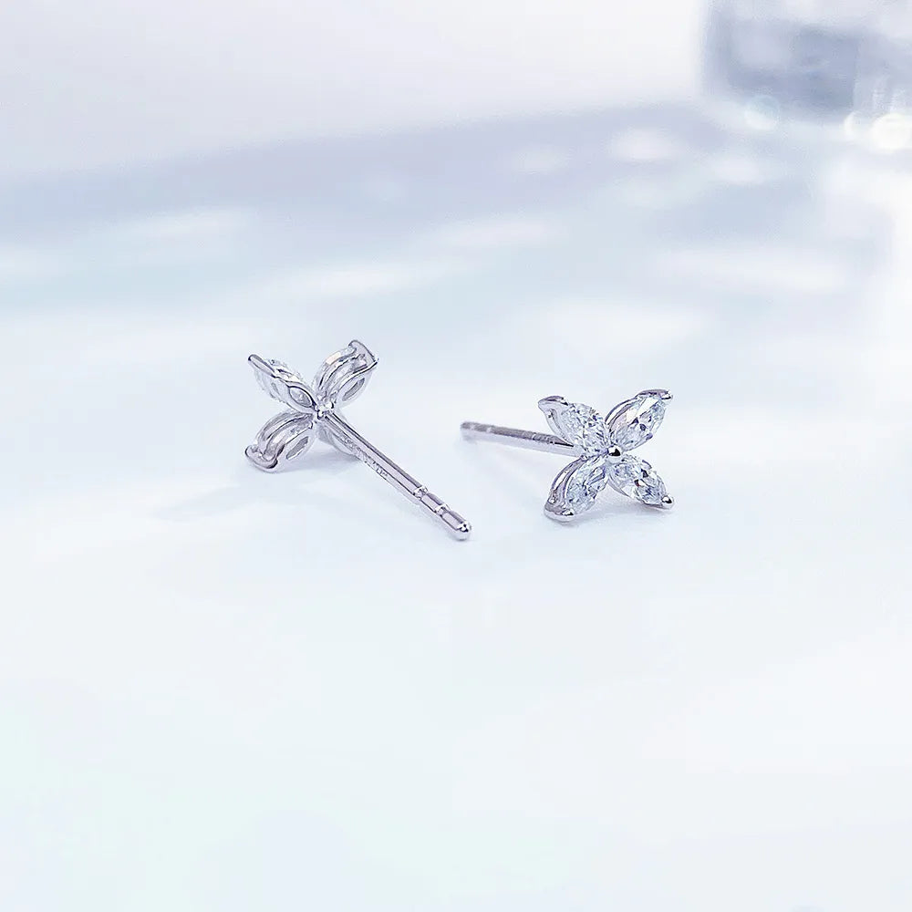 0.21 ctw Geometric Marquise-Cut Lab-Grown Diamond Earrings in PT950 Platinum